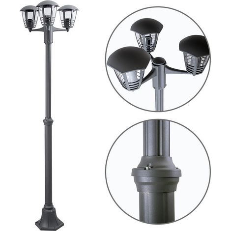 Farola Exterior Terva 3luces Ip44 Antracita 190 Cm de FABRILAMP. (1/2)
