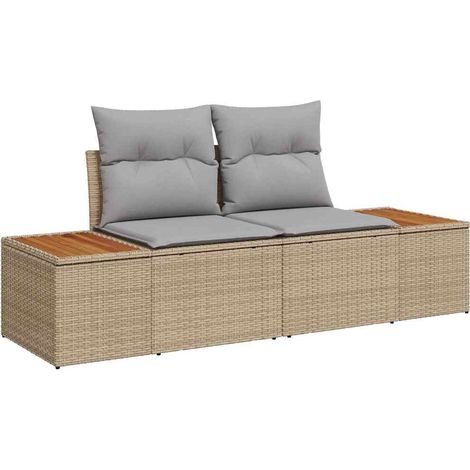 Maison Exclusive - Gartensofa Beige 184 x 62 x 85cm Poly-Rattan