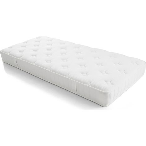 Colchón híbrido de 90 x 200 x 20 cm confort óptimo soporte ergonómico sensación acogedora espuma bajo tejido de poliéster blanco 200018342