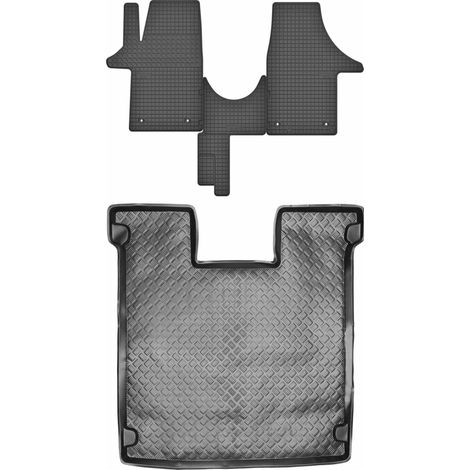 Set di tappetini in gomma per auto e tappetino per bagagliaio per Volkswagen Caravelle T5 VAN dal 2003 al 2015.