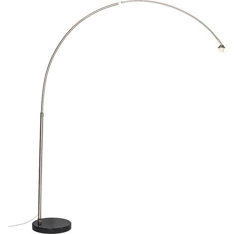 QAZQA Modern Arc Lamp Steel with Marble Base - XXL