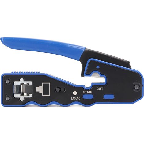 Pass Through Crimping Tool 8P8C Network Registered Jack Crimper Wire Stripper for CAT5 CAT5E CAT6 (1/5)