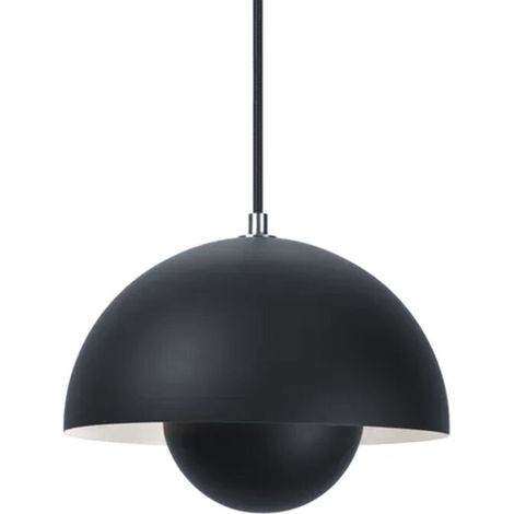 BOMCLAP Lustre LED, suspension moderne avec ampoule, lumière blanche, φ 23 cm (noir) (1/5)
