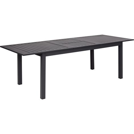 Mesa de jardín extensible muebles de exterior 180/240 x 90 cm aluminio gris oscuro Skaloma (1/5)