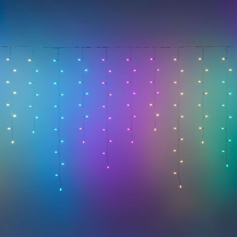 Tenda luminosa 225 led multicolor di Natale cascata da interno ed esterno 500 cm (1/5)