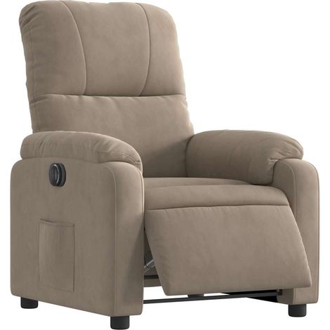 vidaXL Relaxsessel Elektrisch Taupe Mikrofasergewebe