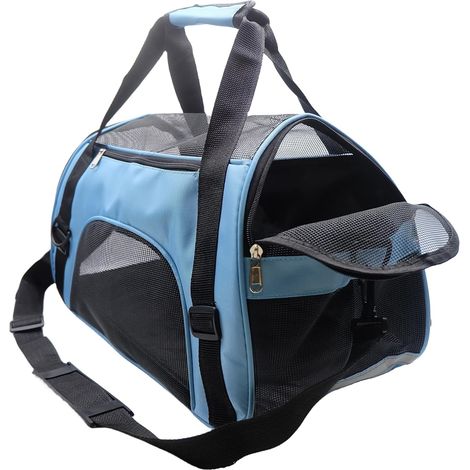 Borsa da viaggio portatile per gatti, cuccioli, gattini e cani di piccola taglia (blu) (1/5)