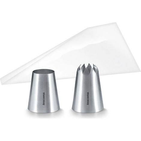 Kit pour croquettes “Grandchef” (10 sacs en plastique et 2 buses en acier inoxydable compatibles lave-vaisselle) TESCOMA (1/2)
