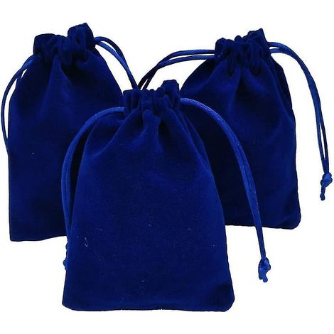 Set mit 20 Samtbeuteln mit Kordelzug, 8,9 x 11,9 cm (blau) - Schmuckgeschenkbeutel