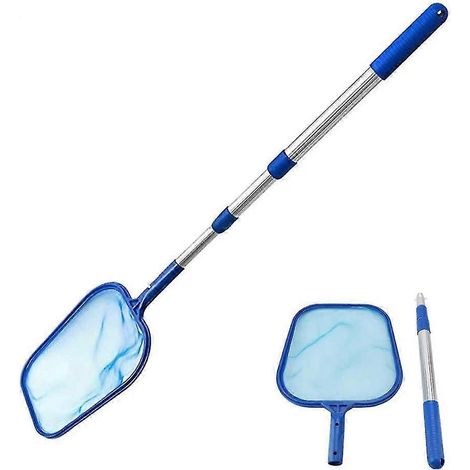 Épuisette de piscine avec manche, filet à mailles fines télescopique pour le nettoyage des piscines, spas, bassins et jacuzzis. (1/5)