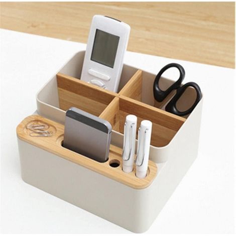 Büroaufbewahrungsboxen, Aufbewahrungsbox aus Holz für Bürobedarf, abnehmbarer multifunktionaler Stiftehalter, Organizer/Sammlerstück für Bürobedarf (1/5)