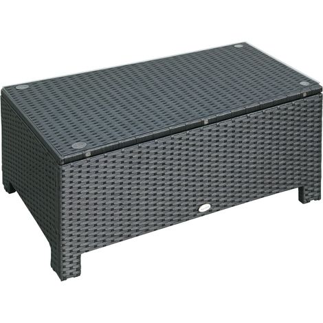 Table Basse de Jardin Max. 50kg, Rotin Tressé, 85x50x39cm Noir
Plateau Verre Trempé 5 mm (1/5)