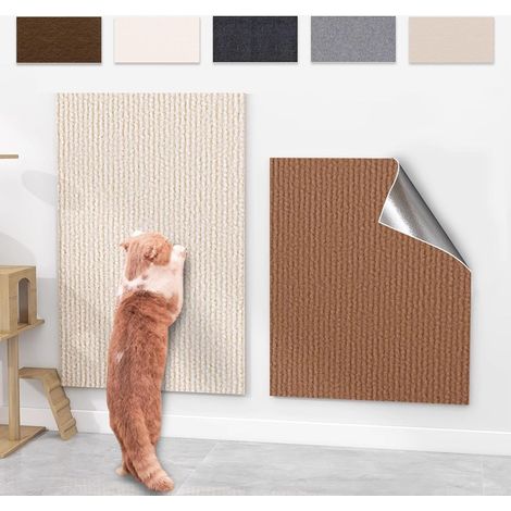 Alfombrilla antiarañazos adhesiva de 30×100 cm, color beige, para pared y sofá. (1/2)