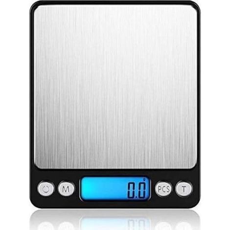 Balance à grammes Portable, Balance de Cuisine numérique 500g/0.01 g, Balance électronique Professionnelle de Poche avec écran rétroéclairé, Noire (1/5)
