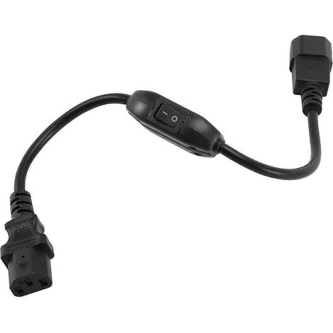 Cordon d'alimentation pour onduleur (UPS), IEC 320 C14 vers C13 avec interrupteur marche/arrêt, 30 cm, noir, haute qualité WHBYV (1/4)