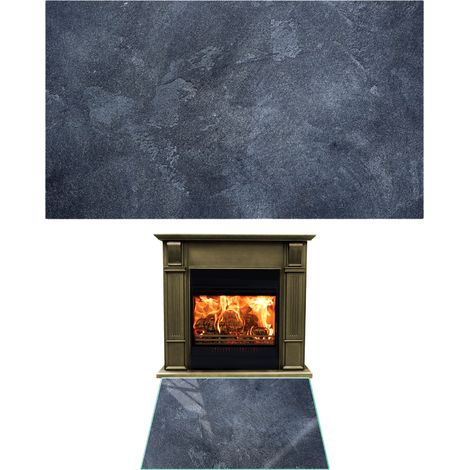 CHIMENEA DE CRISTAL TEMPLADO. DIMENSIONES DE LA BASE: 90x52cm. PIEDRA GRÁFICA. (1/5)