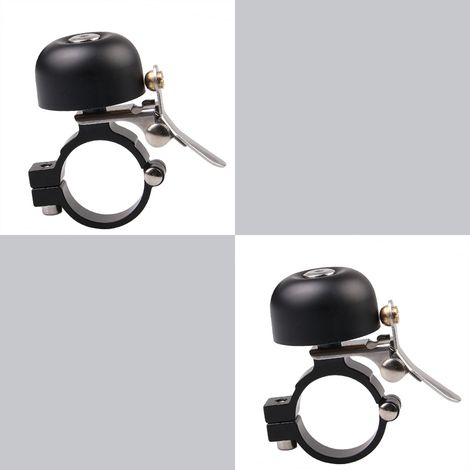 Lot 2 Sonnette de vélo Classique en Laiton avec Un Joli Son Fort - Accessoire de vélo pour Enfants et Adultes (noir) (1/4)