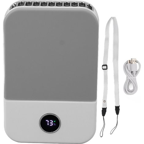 Wiederaufladbarer Nackenventilator mit USB-Anschluss, 3 Geschwindigkeitsstufen und leisem Betrieb, inklusive Gürtelclip – Tragbare Sommerbrise (1/5)