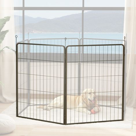 Paneles de extensión para parque para perros 80x100 cm de acero negro, modulares - MEUBLIV (1/5)