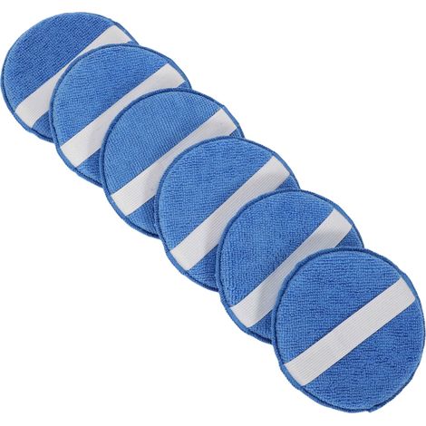 6Pcs 12.5cm Universel Disque De Polissage En Microfibre Auto Tampon De Laine Pour Cireuse Polisseuse Voiture Accessoire Pour Perceuse Bleu (1/5)