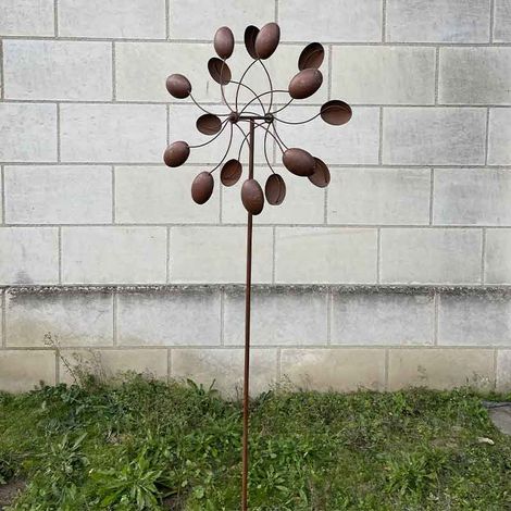 Moulin à planter en fer rouillé 66 x 24 x 200 cm (1/4)