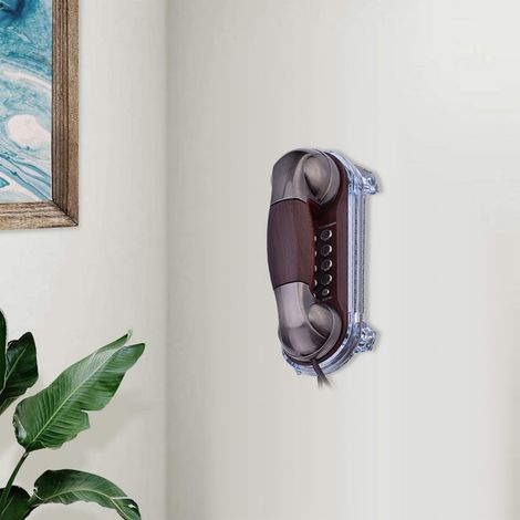 Teléfono de pared de estilo antiguo, retroiluminación azul, teclas resistentes, para oficina o pared. (1/5)