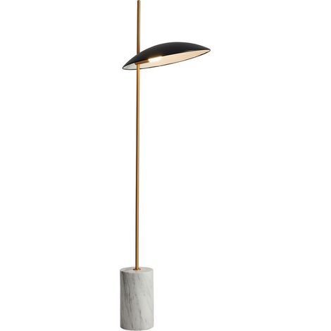 Lampadaire LED Italux Vilai loft noir marbre 139 cm