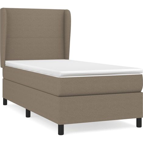 Maison Exclusive - Cama box spring con colchón tela gris taupe 10