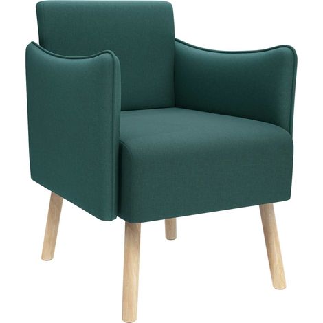 Silla de acento Verde oscuro Tela vidaXL (1/5)