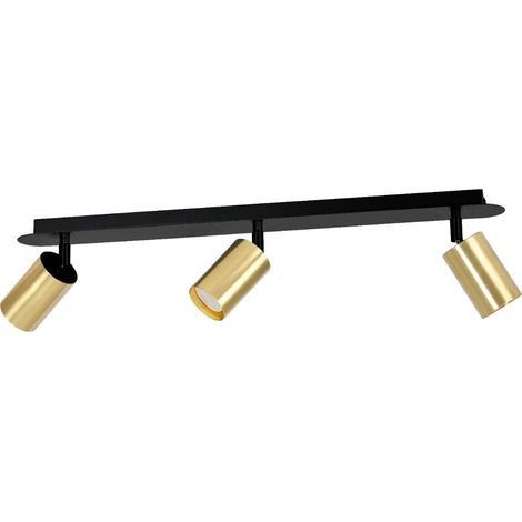 Plafoniera Emibig ZEN 3 faretti GU10 nero ottone 72cm (1/5)