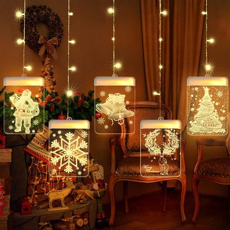 Cortina De Luces Navideña - 1,5 M - 54 Led - Diseño En 3d - Para Interior - 1 Unidad (1/5)
