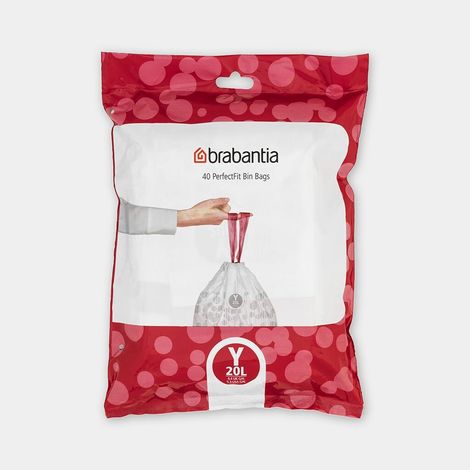 Brabantia PerfectFit Müllbeutel Y, 20L, 40/Rolle, White Müllbeutel