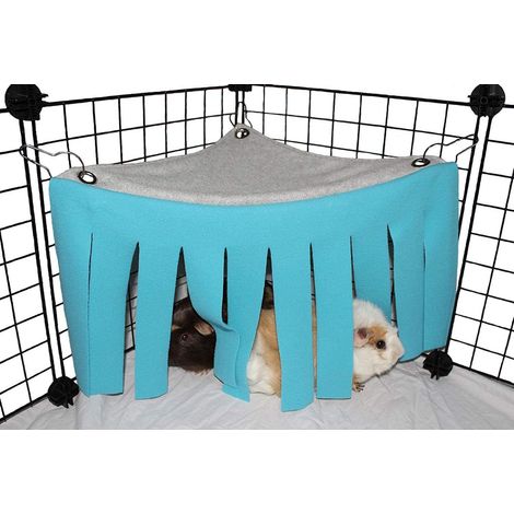 Tente pour hamster, hamac, cachette pour petits animaux, cage, accessoires pour animaux de compagnie, bleu
