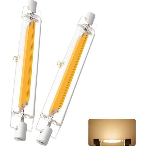 lot de 2 Ampoule R7S LED 78mm, 1200LM, 10W équivalent à 100W Ampoule Halogène, 360 Degrés, Non-dimmable, LED R7S 189mm Slim pour Plafonnier/Lampadaire,Blanc froid 6000K (1/5)