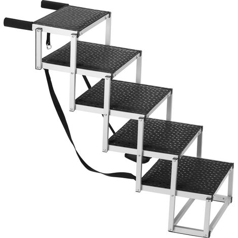 Escalier pour Chien 5 Marches Pliable pour Voiture, Aluminium, Charge Max 68 kg (1/5)