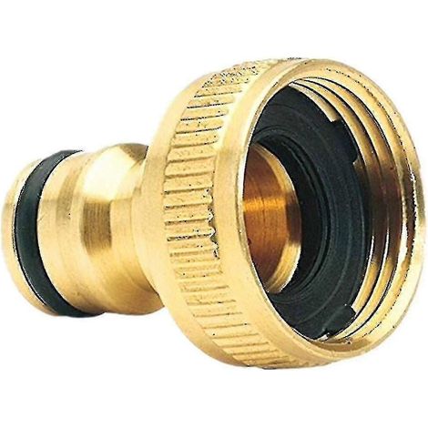 1-Piece 3/4 Brass Garden Hose Adapter with Quick Connect Fitting