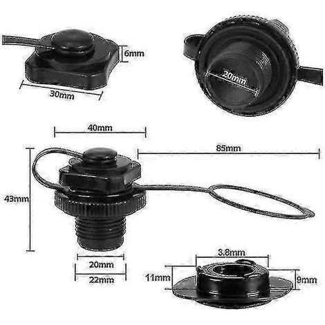Lay-z-spa Bestway compatible con válvula de rosca de tapa de aire Vegas Premium Miami1pcs-Black SZRH