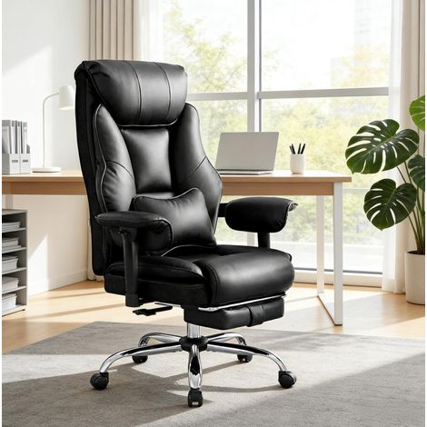 Sedia da ufficio ergonomica schienale alto, reclinabile, regolabile in altezza, nera HAVRYA (1/5)