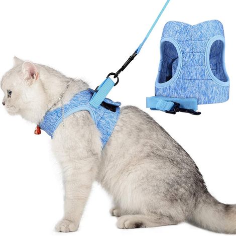 Veste de marche chat ajustable avec ceinture rétractable (L, bleu)