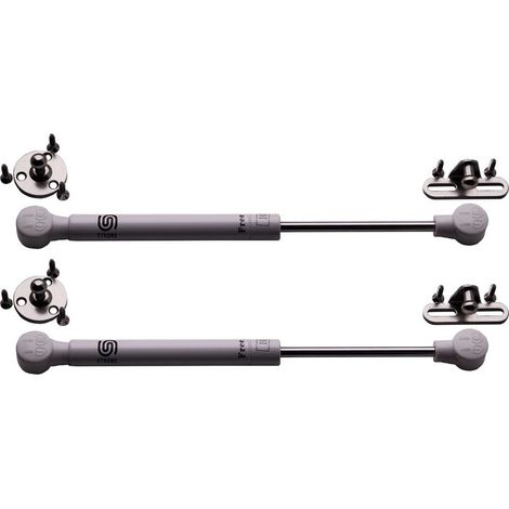 Amortiguador de gas automático inferior blanco – 2 x 80 N – Amortiguador hidráulico para muebles – Altura ajustable de 300 a 550 mm (1/2)