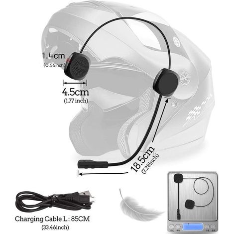 Premium-Motorradhelm-Headset mit Mikrofon – Bluetooth – Kopfhörer – Motorradzubehör – Ohrhörer (1/4)