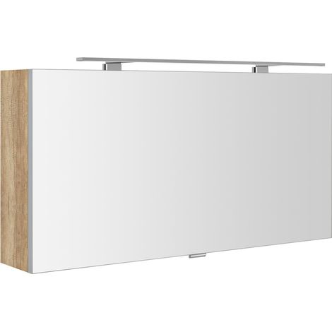 CLOE Armoire à miroir avec éclairage LED 100x50x18cm, chêne Alabama (1/2)