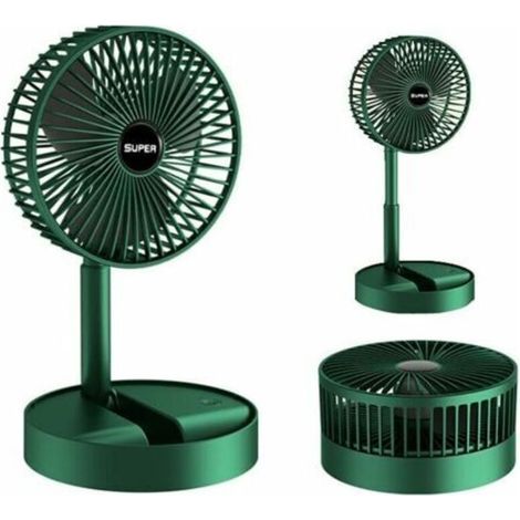Ventilateur portable pliable de 17 cm – Rechargeable via USB avec batterie 2000 mAh – 3 vitesses réglables – Angle d’inclinaison ajustable jusqu’à 180° – Idéal pour bureau, intérieur et camping
