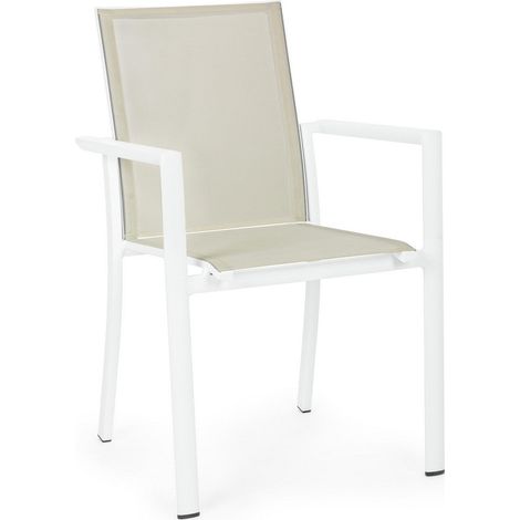 Sedia Impilabile Konnor Bianca 56.2x60x88 cm Bizzotto (1/3)