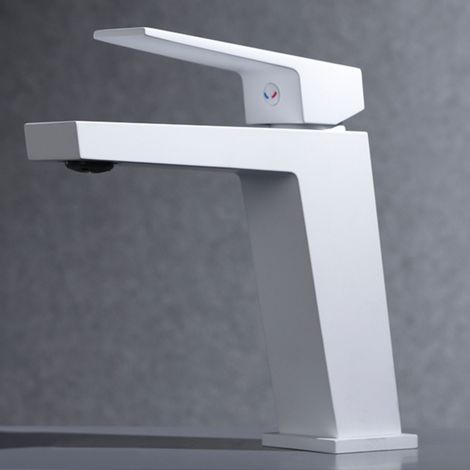 Imex - Grifo Monomando Lavabo Caño Bajo Blanco Serie Art