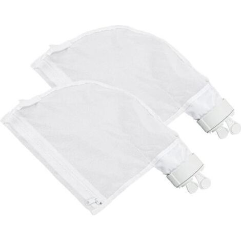 Juego de 2 bolsas de filtro para limpiafondos Polaris 280 y 480, diseño con cremallera y ajustable, color blanco -Crezuo