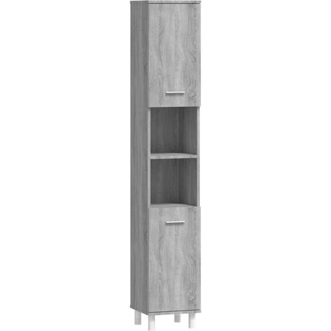 Maison Exclusive - Armadietto Bagno Grigio Sonoma 30x30x179cm in Legno Multistrato