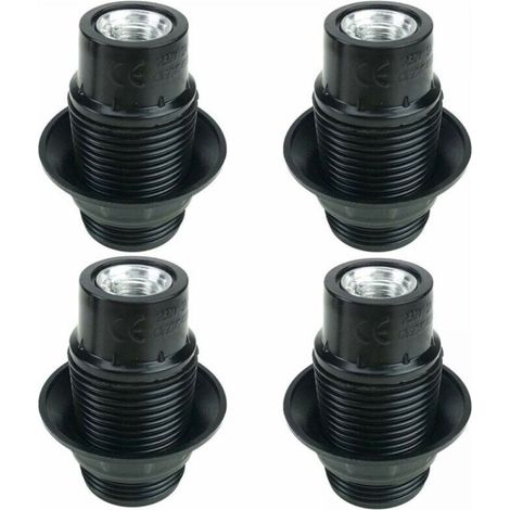 Lntyq Noir Support D'ampoule E14, 4 Pièces Douille E14, Ampoule à Douille E14, Douille D'ampoule Solide, Adaptateur Noir Socket (1/5)