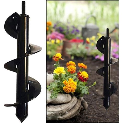 1 Pièces Meche Tariere, Foret Hélicoïdal Jardin, Outil Creuser Trou Terre, Mèche Tarière Perceuse, pour Plantation de Jardin, Relâchement des Plantes, Creuser Trous Dans Champ (1/4)