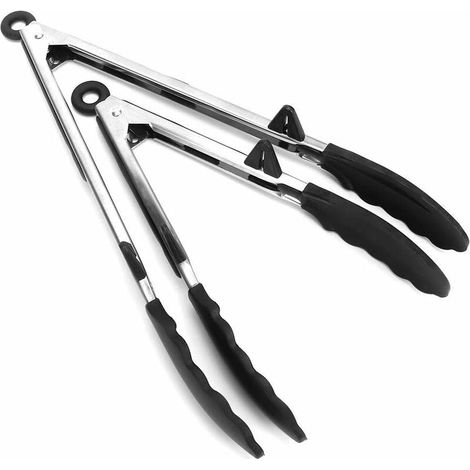 Food clips, BBQ bread tongs, grilling cooking tool clip 9in/12in 2 sets